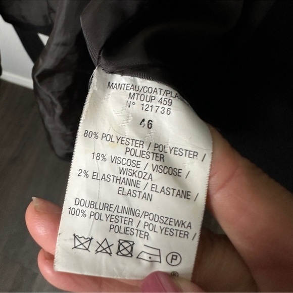 Jacqueline Riu | Belted Black Wrap Jacket Sz 46 - Picture 11 of 12